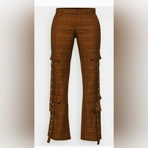 The Ragged Priest Brown Plaid Cargo Pants